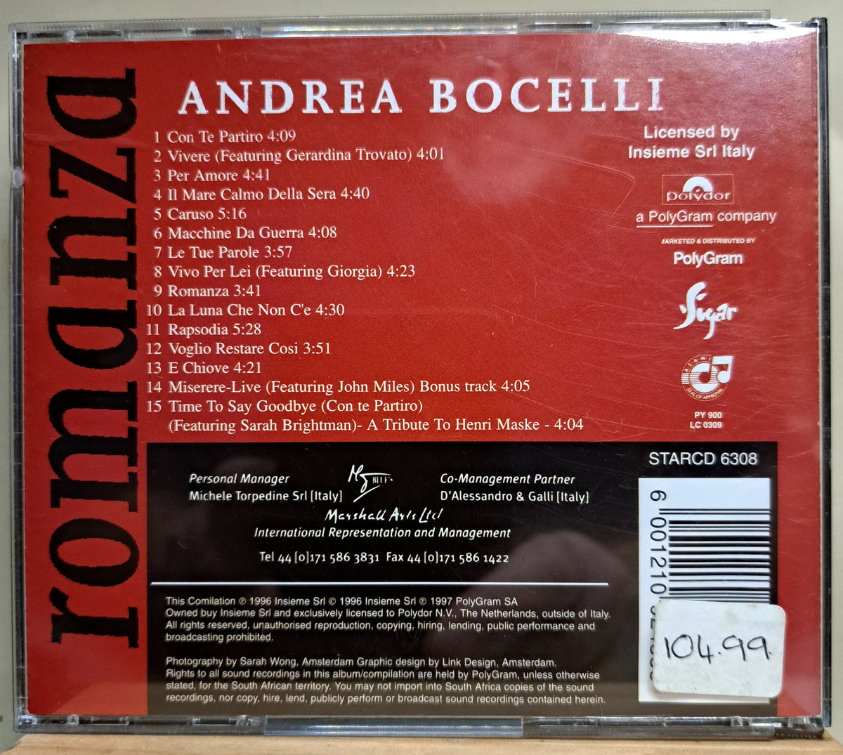 Andrea Bocelli - Romanza (cd)