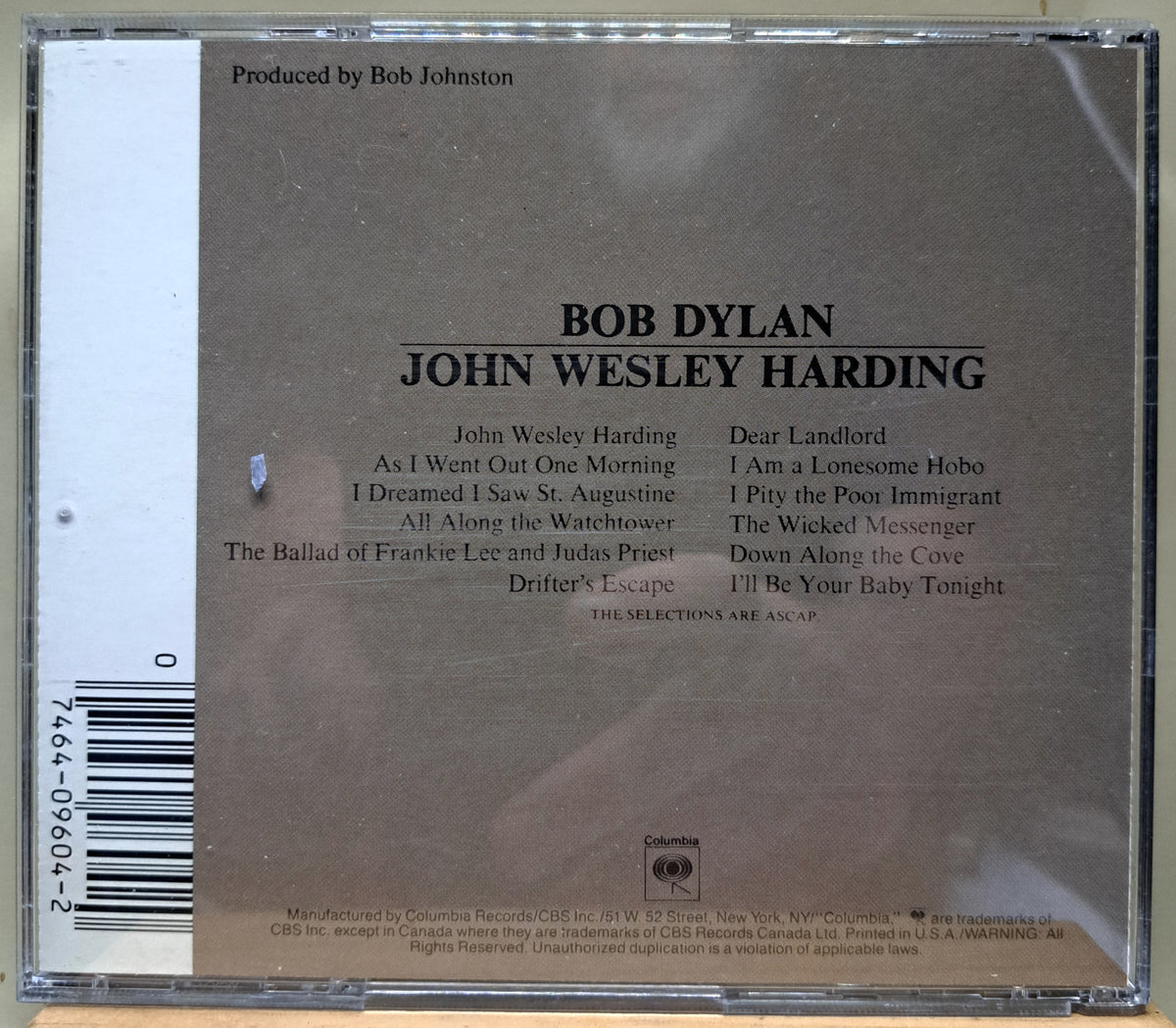 Bob Dylan - John Wesley Harding (cd)