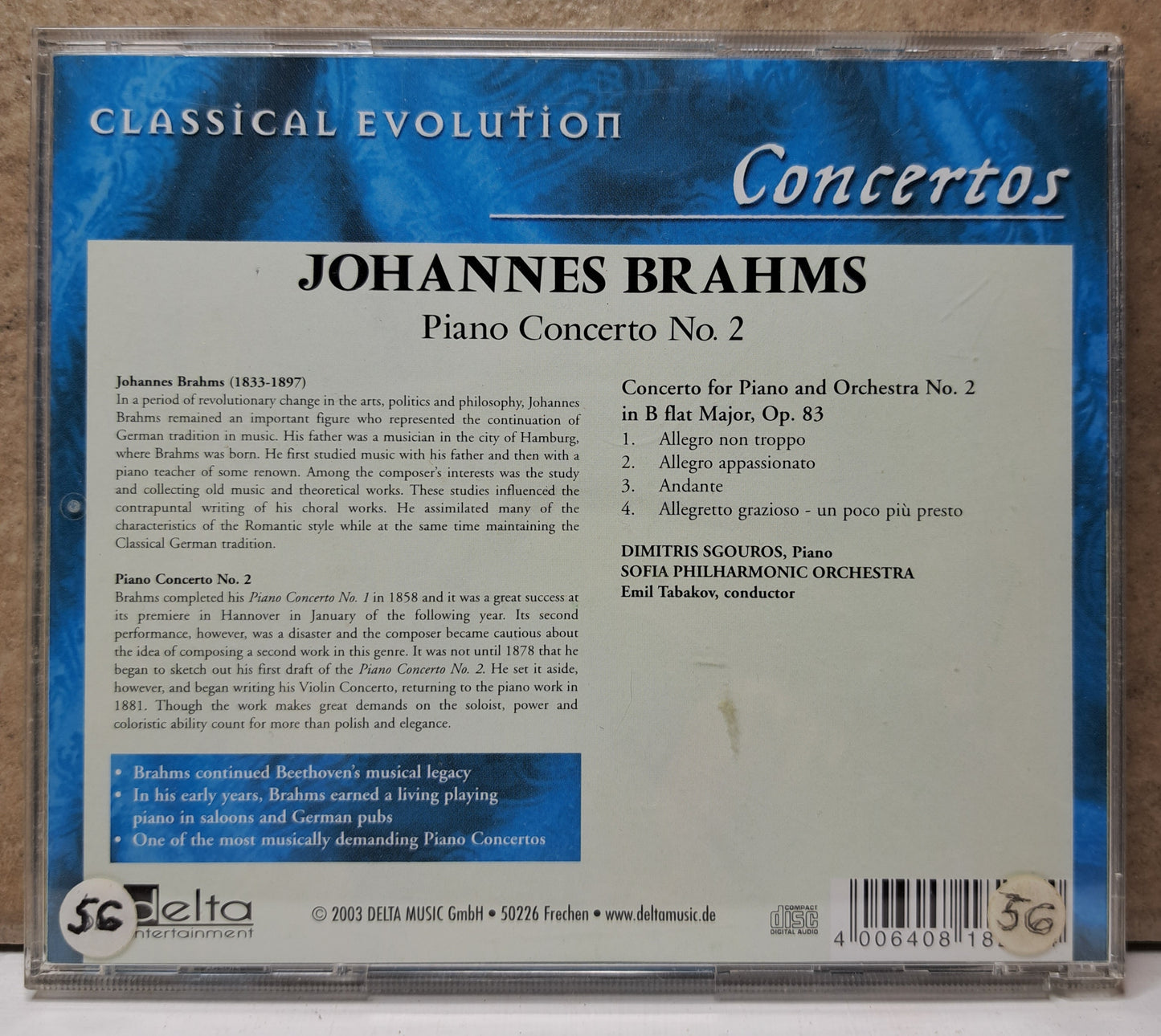 Brahms - Piano Concerto No.2 (cd)