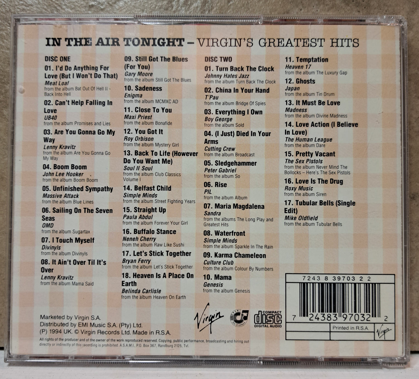 In the air tonight - Virgin's Greatest Hits (double cd)