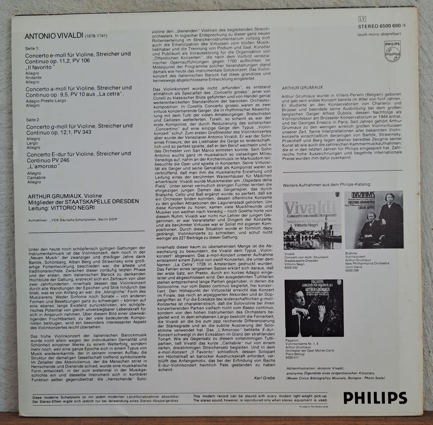 Arthur Grumiaux - Vivaldi Violinkonzerte