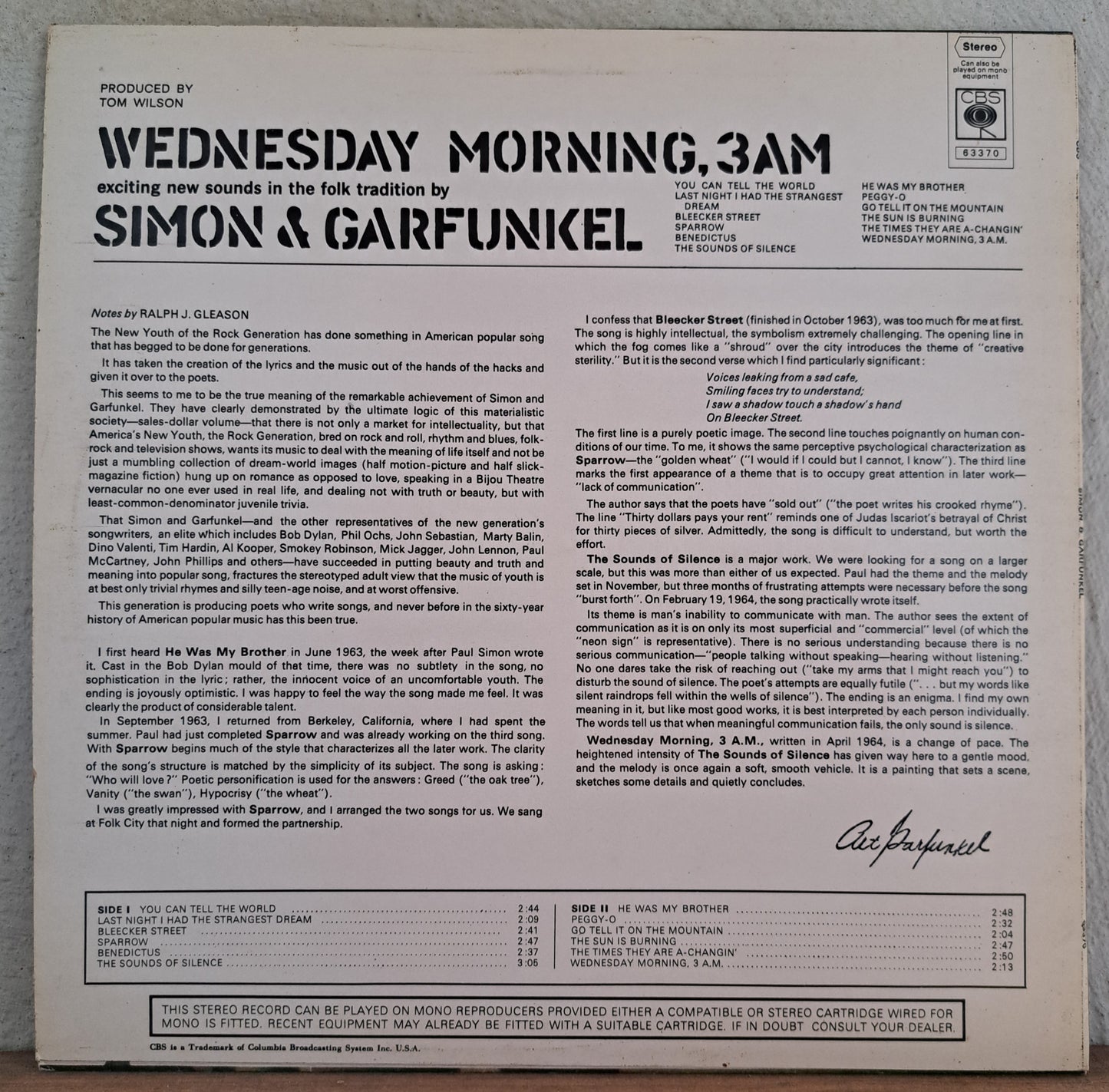 Simon & Garfunkel - Wednesday morning, 3 AM