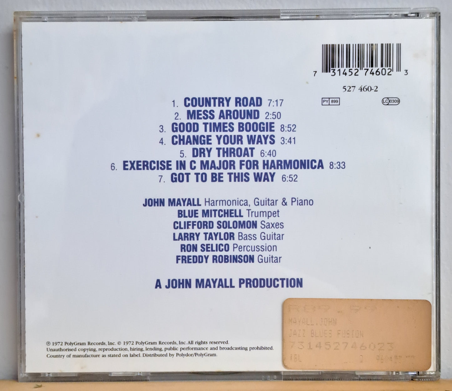 John Mayall - Jazz Blues Fusion (live in Boston and New York) cd
