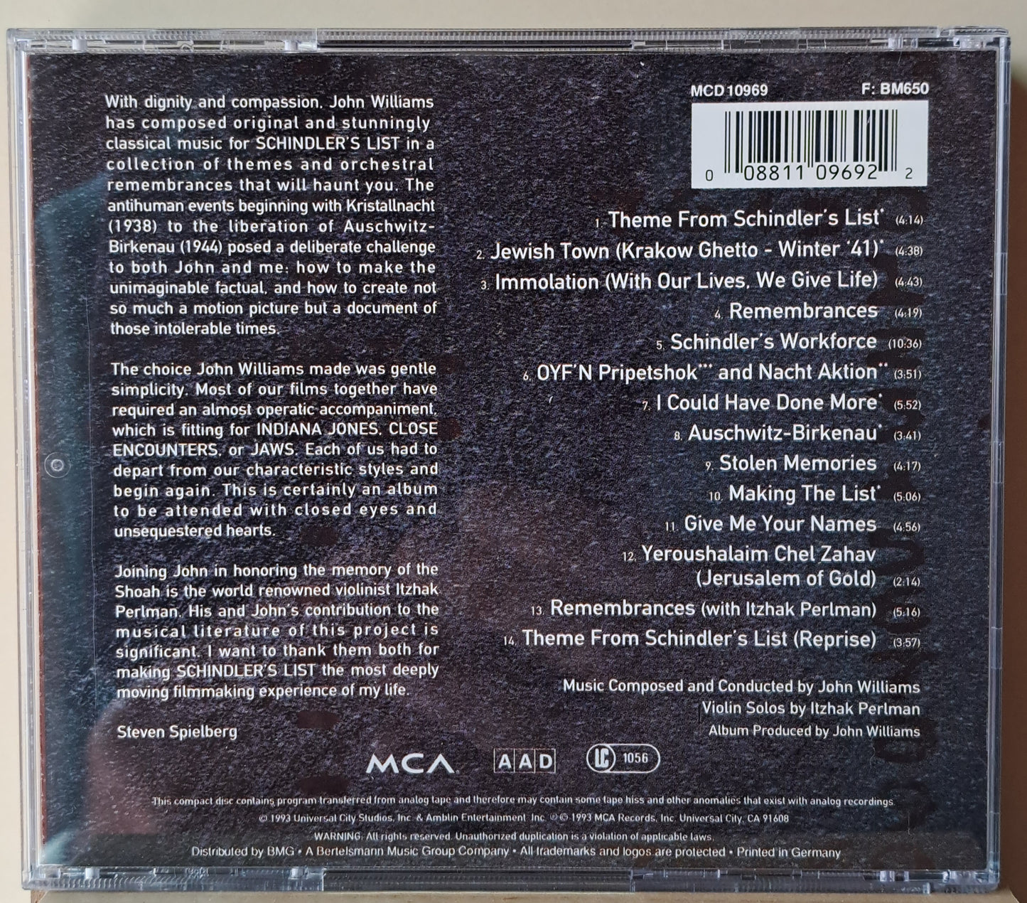 Schindler's List - Motion picture soundtrack (cd)