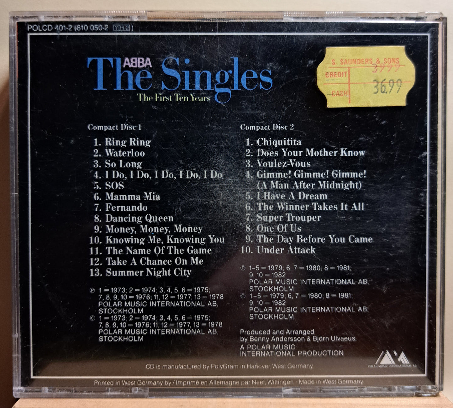 Abba - The Singles (the first ten years) double cd