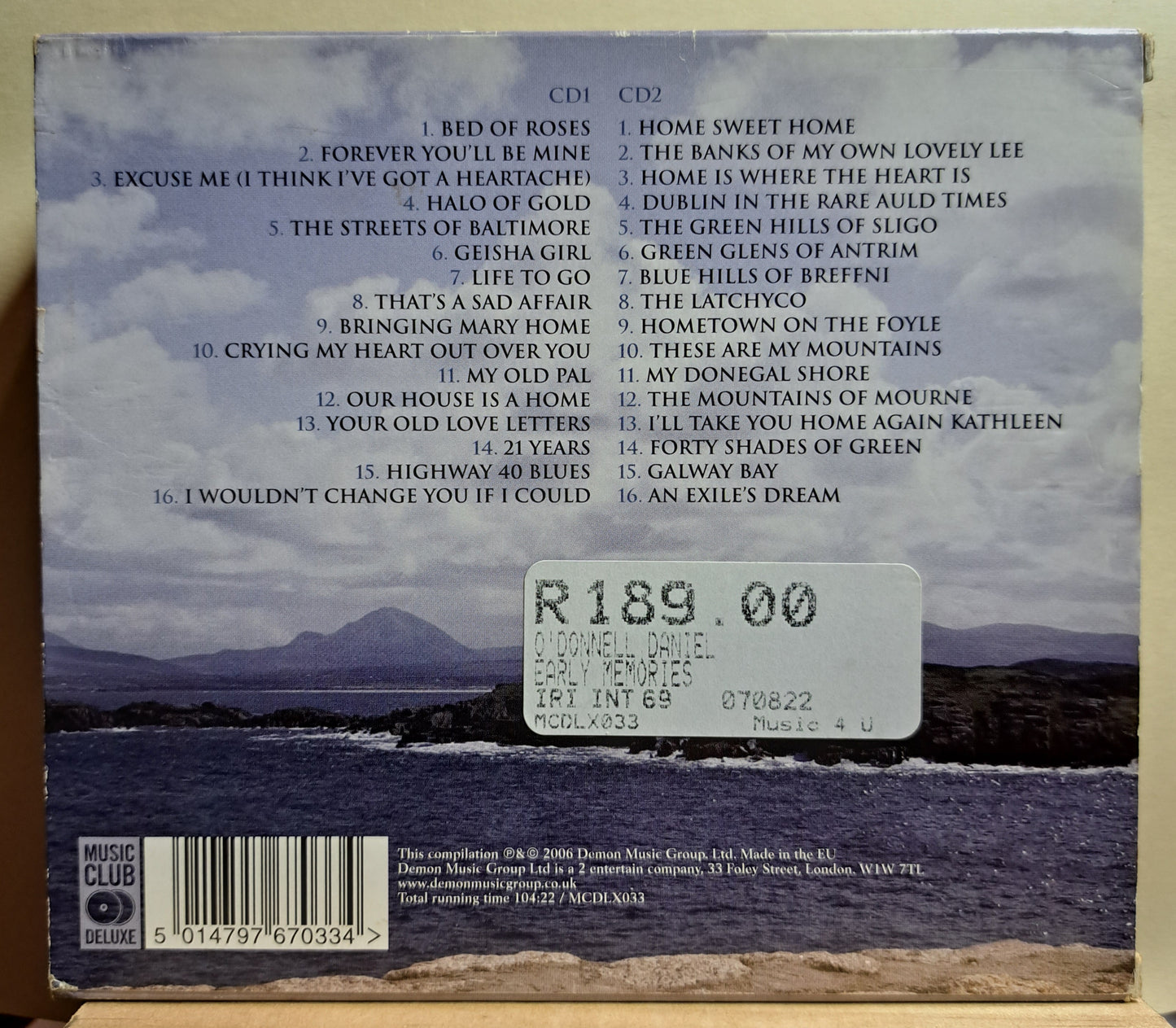 Daniel O' Donnell - Early Memories (double disc cd)