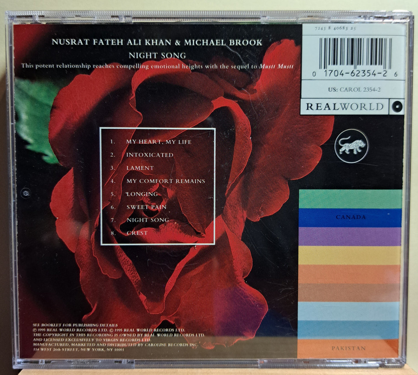 Nusrat Fateh Ali Khan & Michael Brook - Night Song (cd)