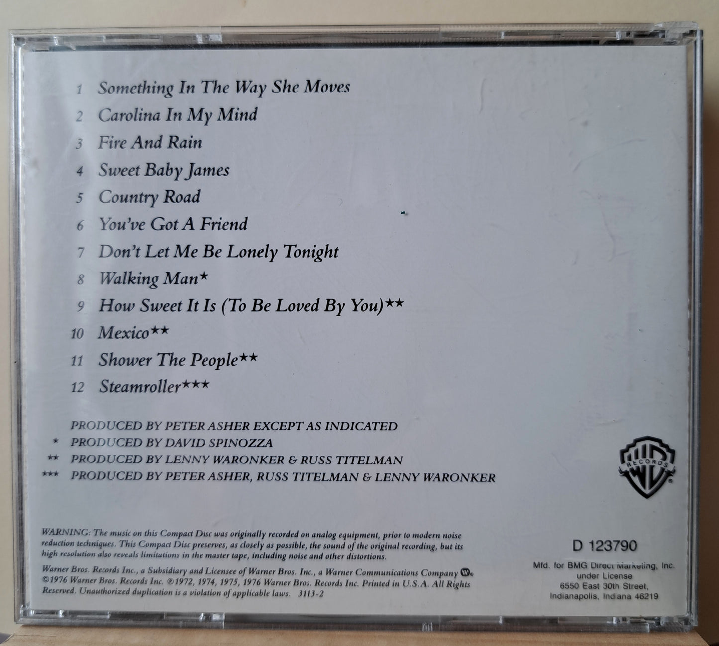 James Taylor - Greatest Hits (cd)