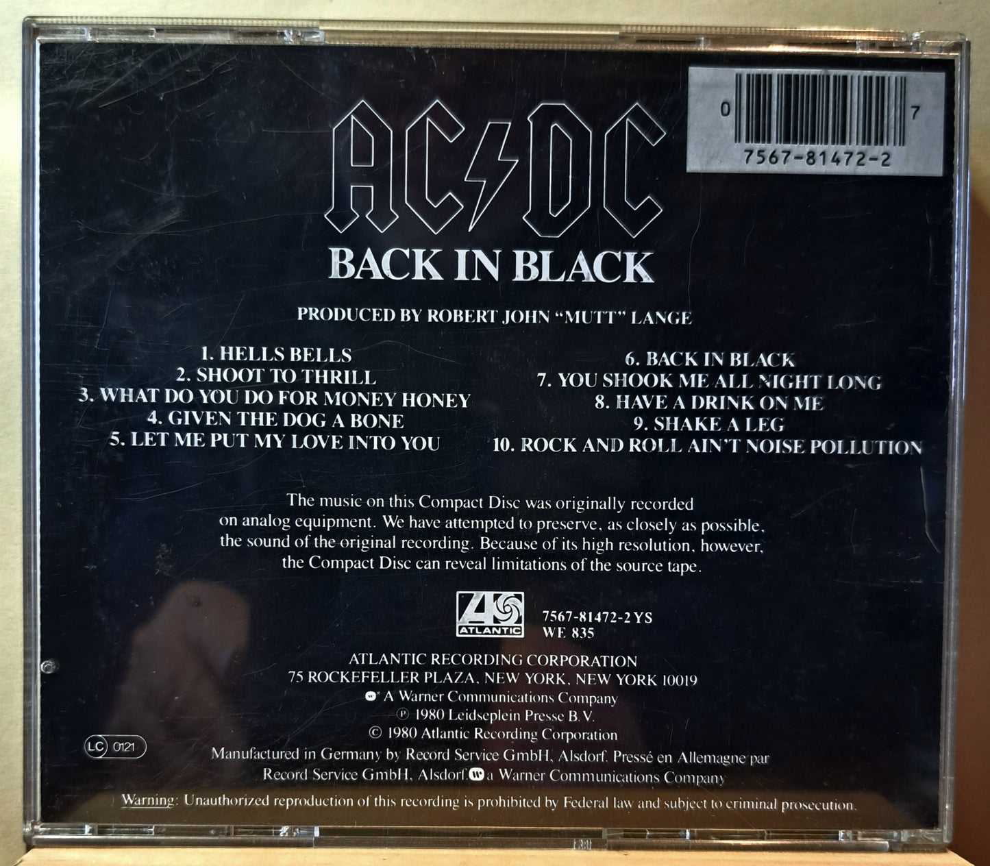 AC/DC - Back in Black (cd)