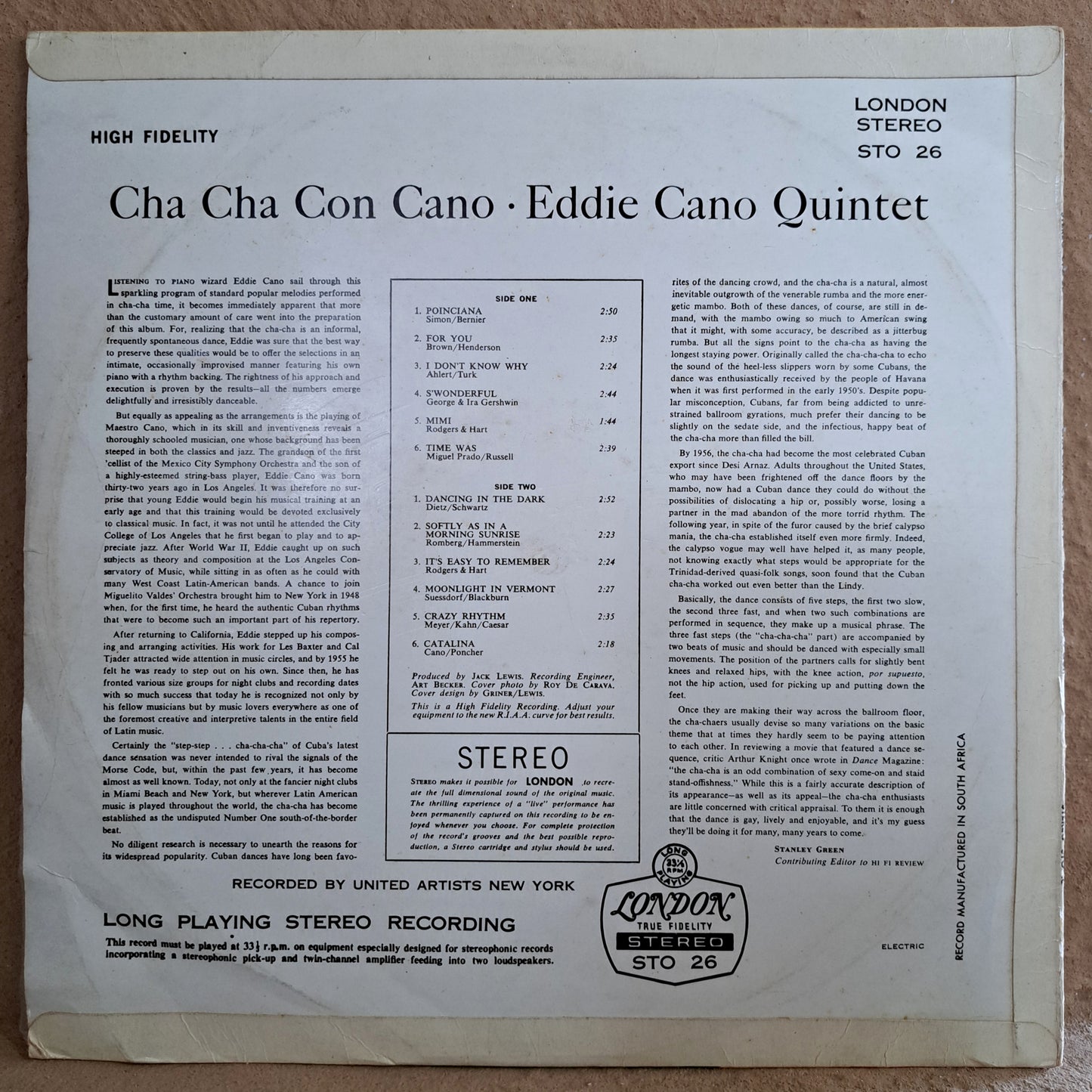 The Eddie Cano Quintet - Cha Cha Con Cano