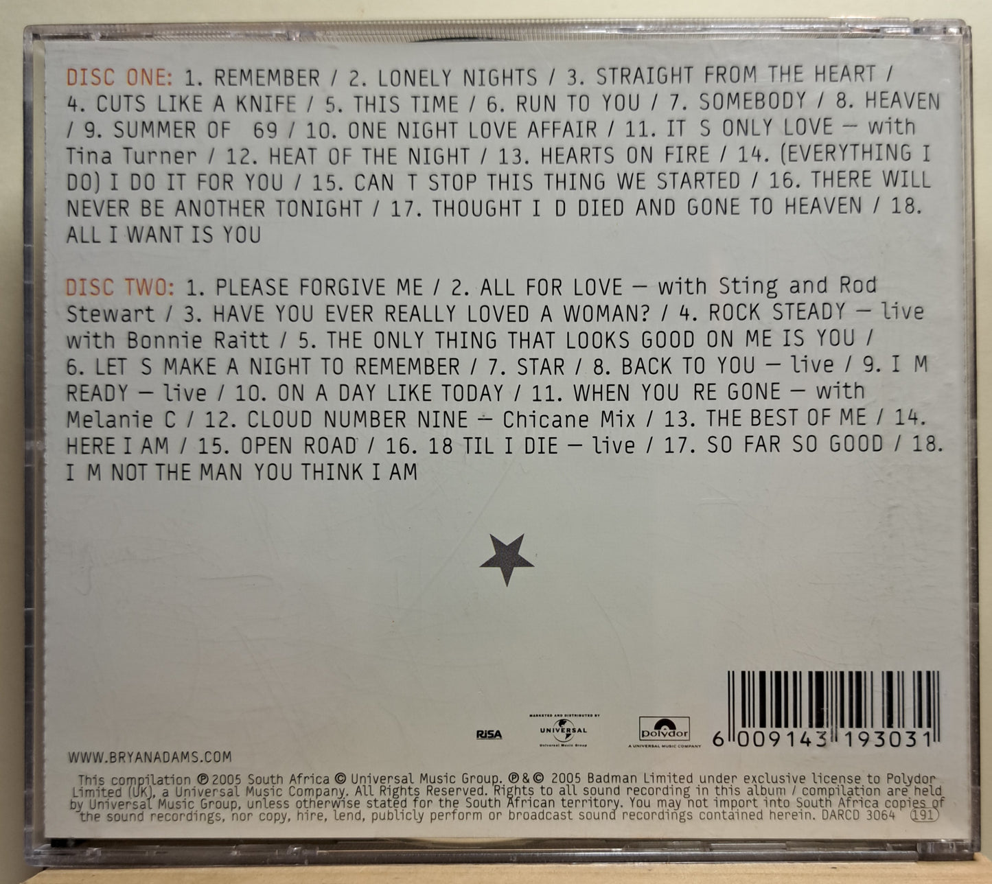 Bryan Adams - Anthology (double cd)