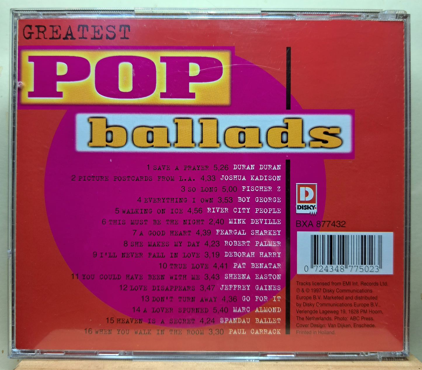 Greatest Pop Ballads - various artists (cd)