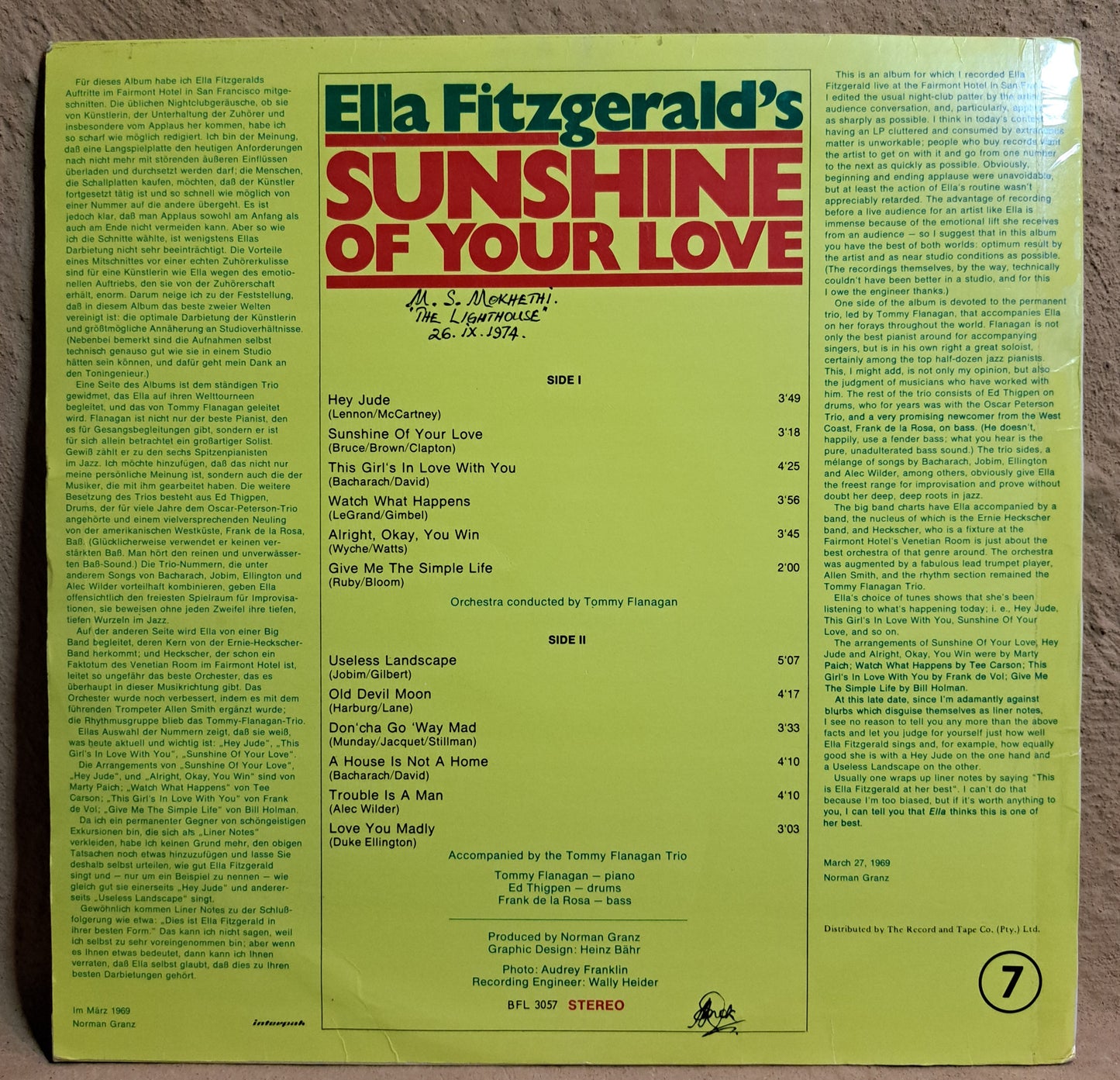 Ella Fitzgerald - Sunshine of your love