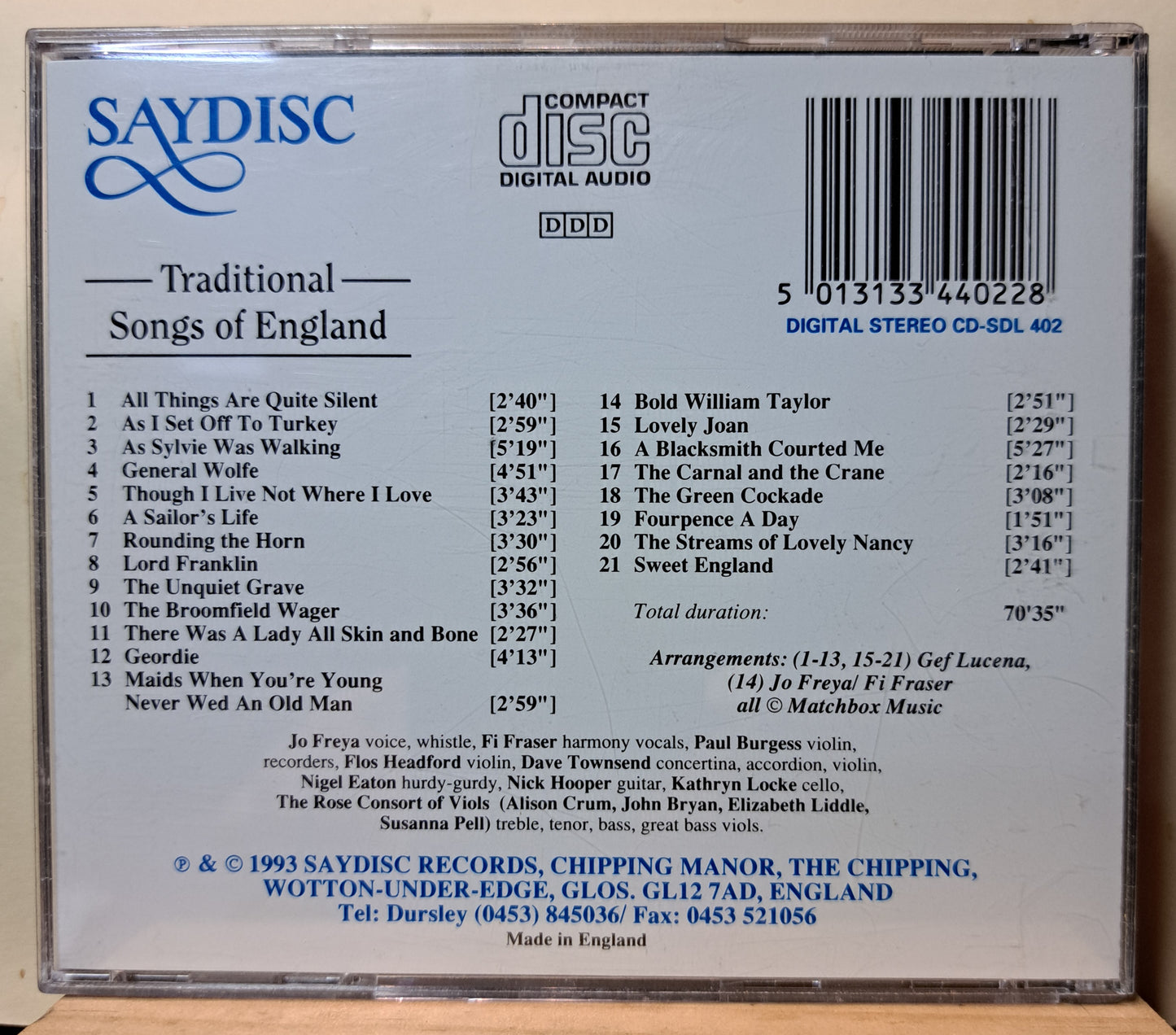 Jo Freya Traditional songs of England (cd)