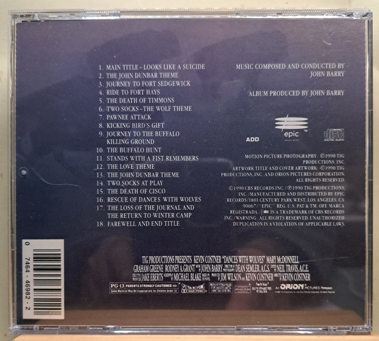 Dances with Wolves - music composed by John Barry (cd)