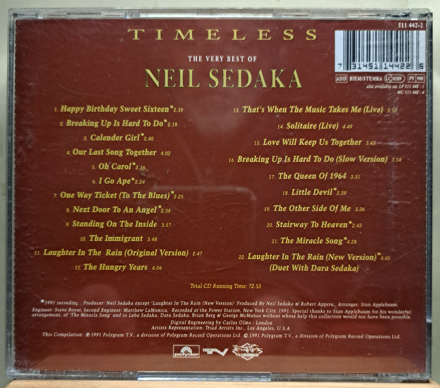 Neil Sedaka - Timeless, the very best of Neil Sedaka (cd)