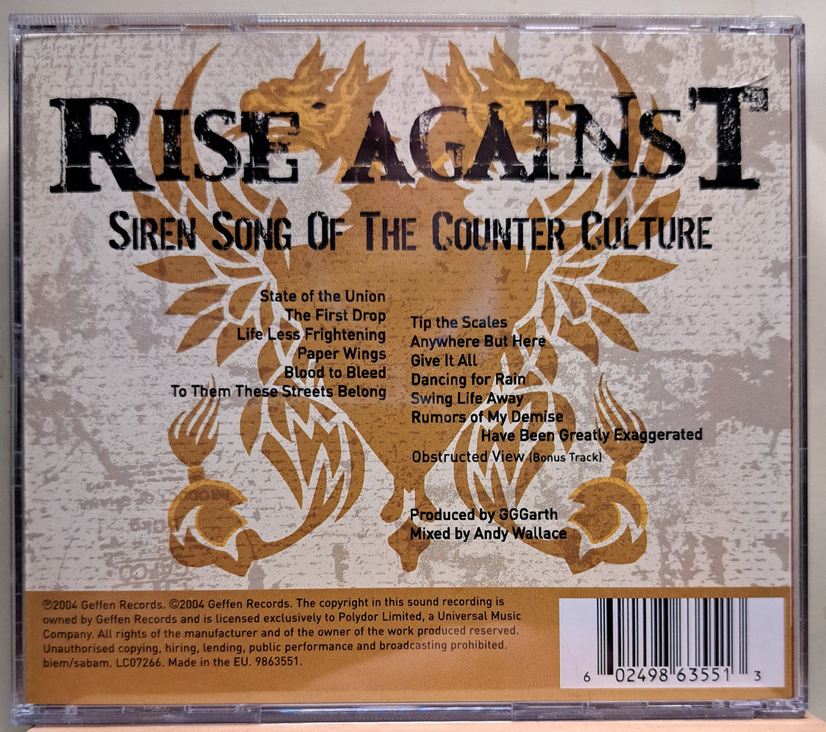 Rise Against - Siren song of counter culture (cd)
