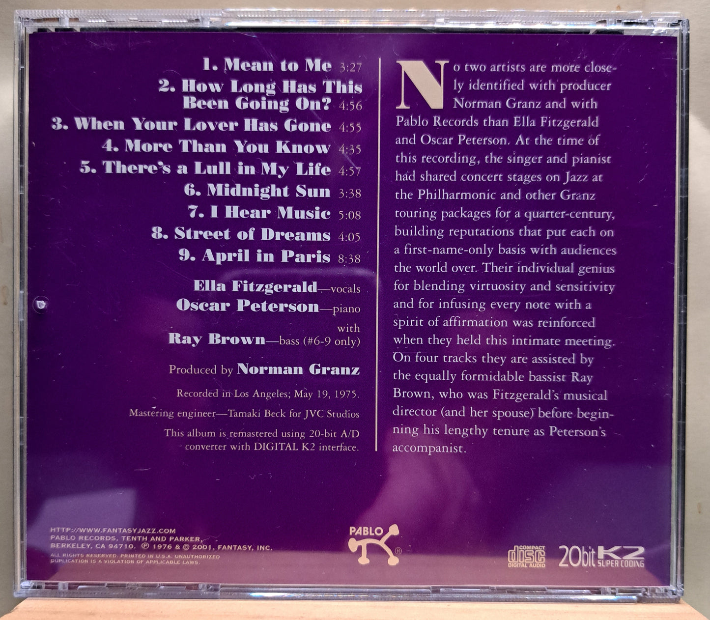 Ella Fitzgerald & Oscar Peterson - Ella & Oscar (cd)
