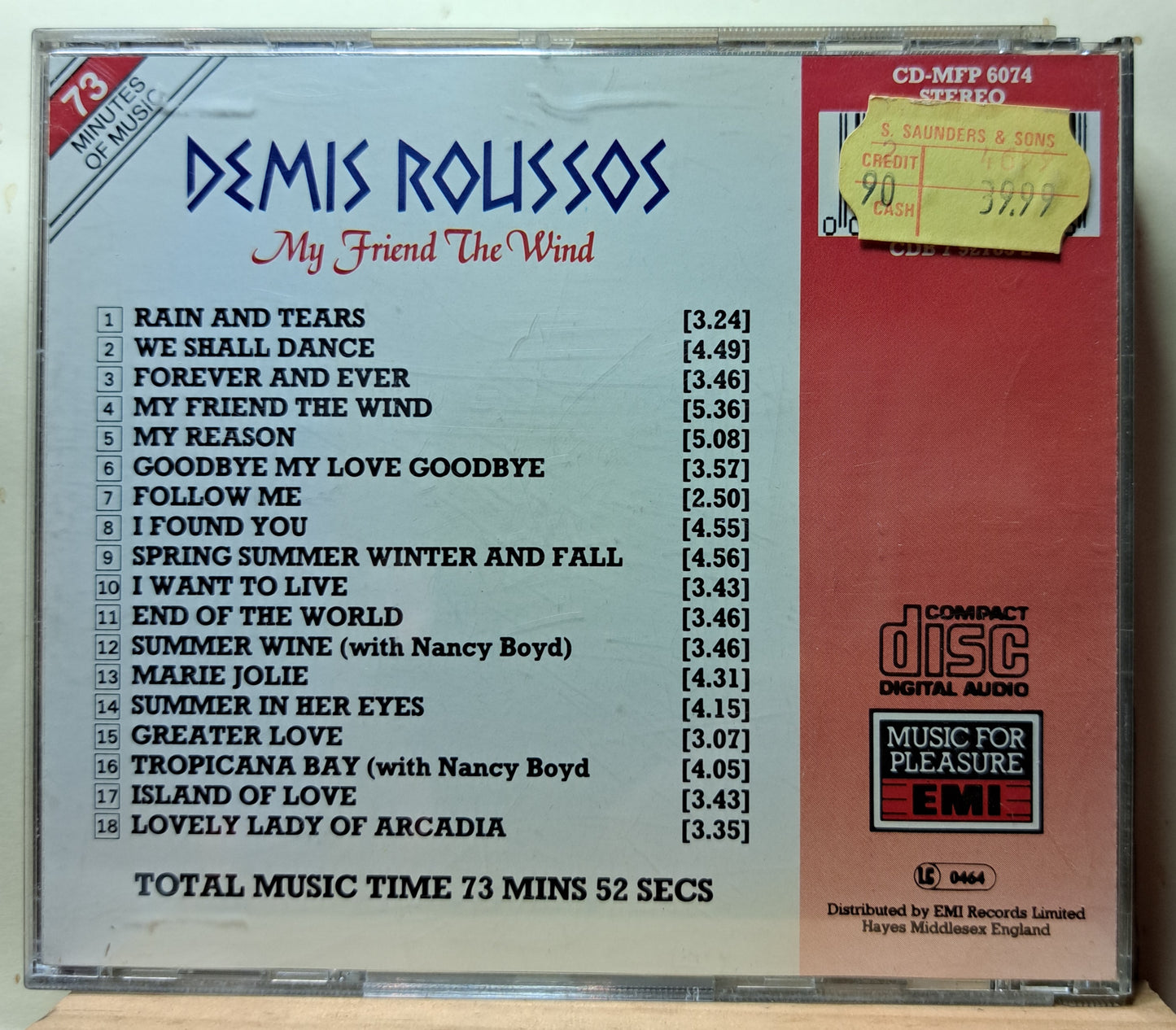 Demise Roussos - My friend the wind (cd)