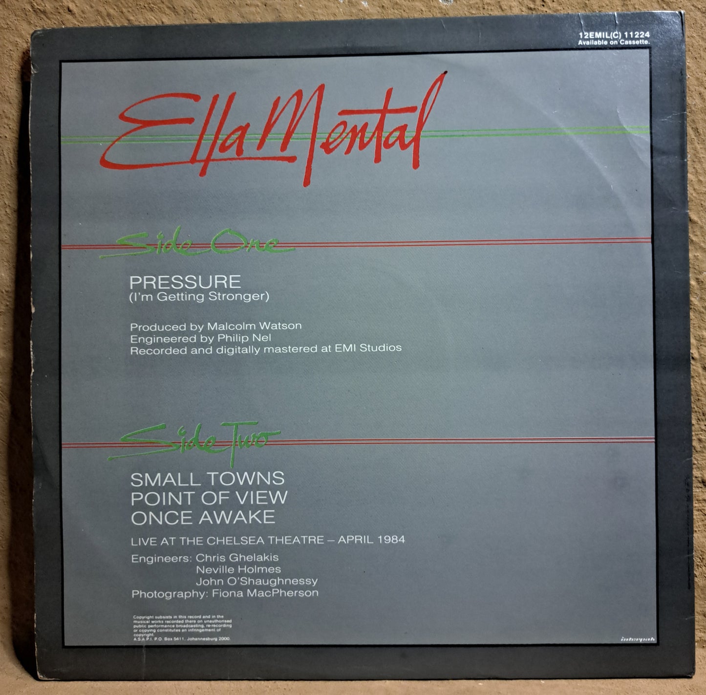 Ella Mental - Pressure (12"maxi single)