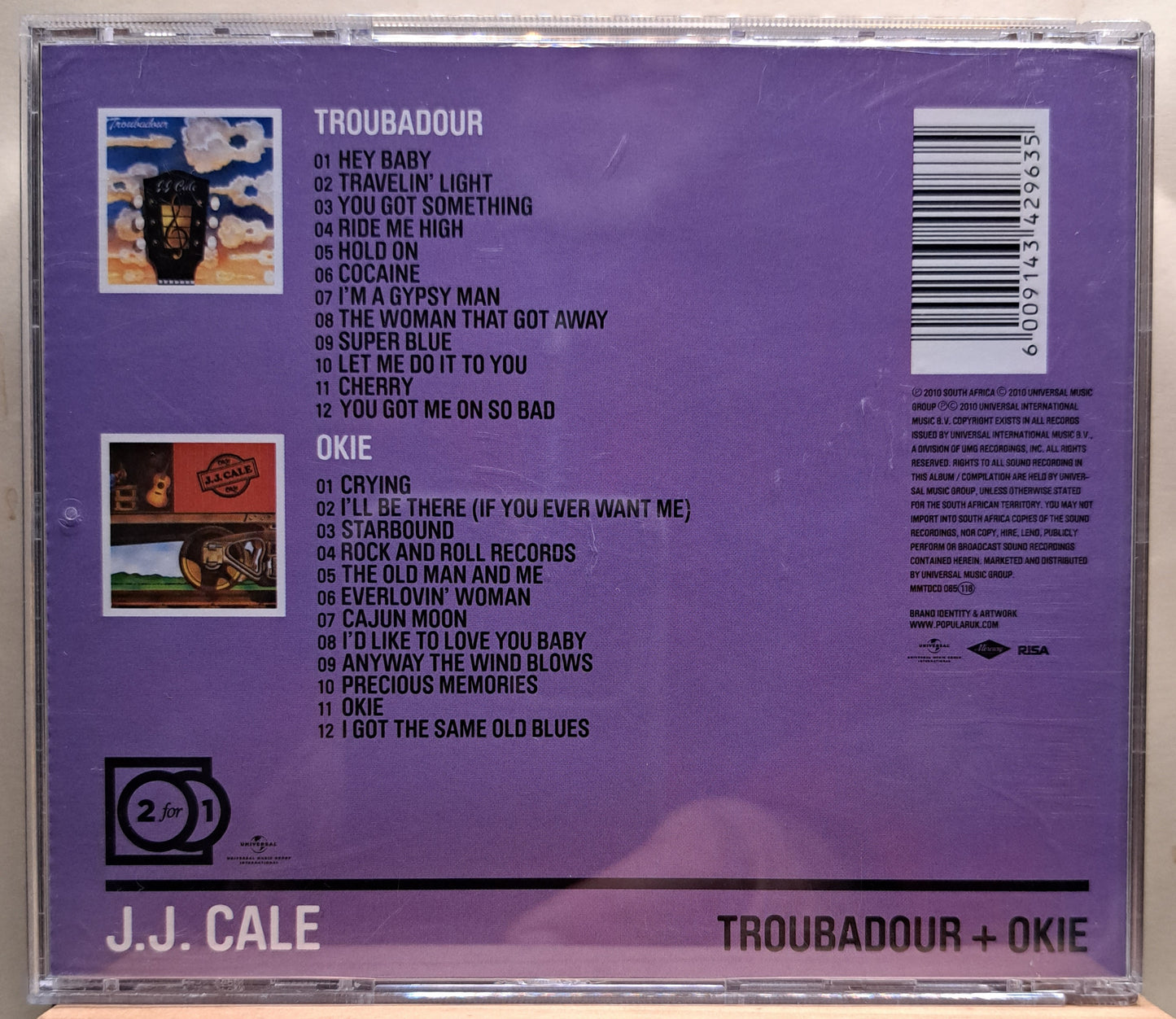 JJCale - Troubadour + Okie (two classic albums for the price on one) double cd