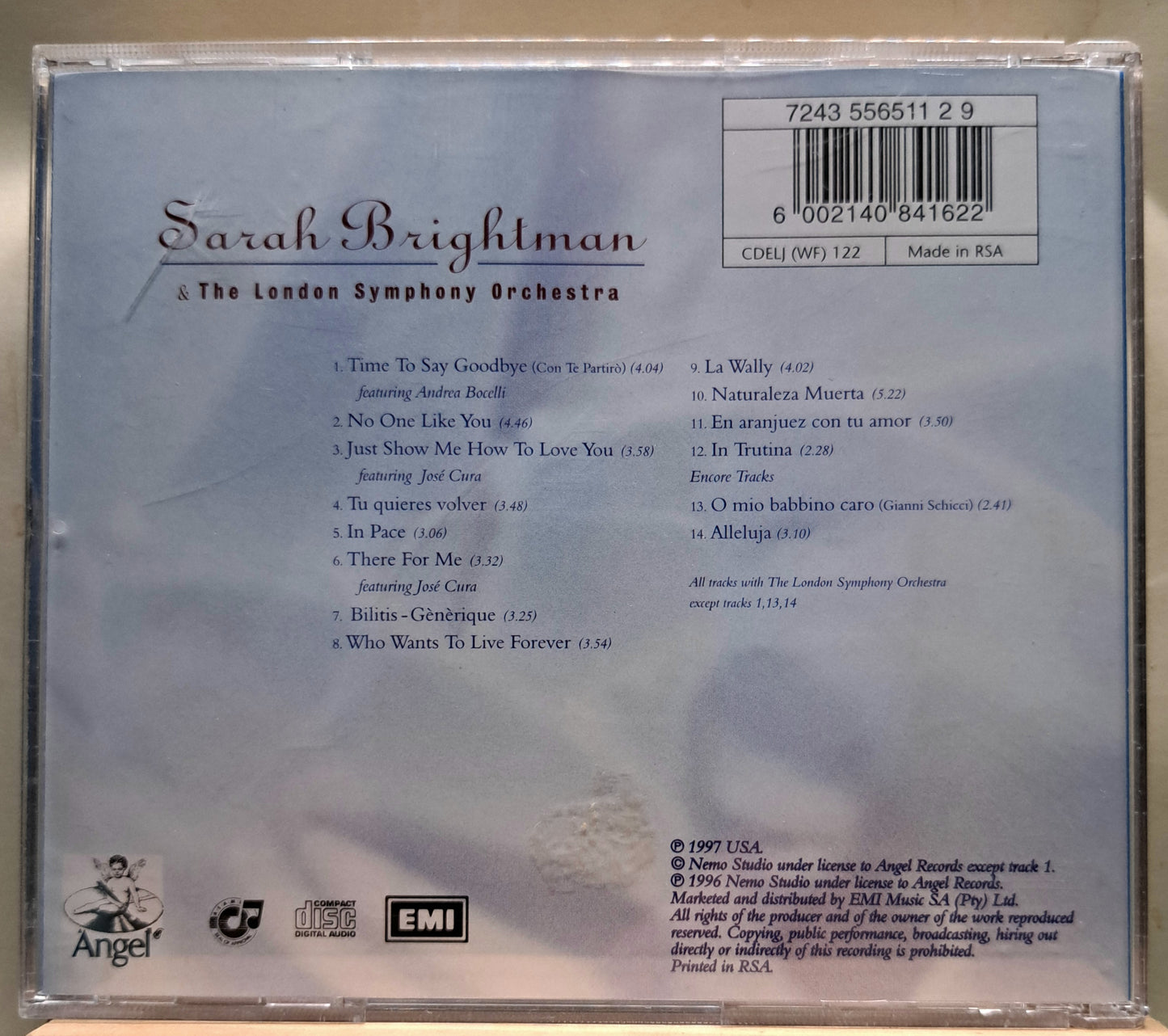 Sarah Brightman & The London Symphony Orchestra - Time to say goodbye (cd)