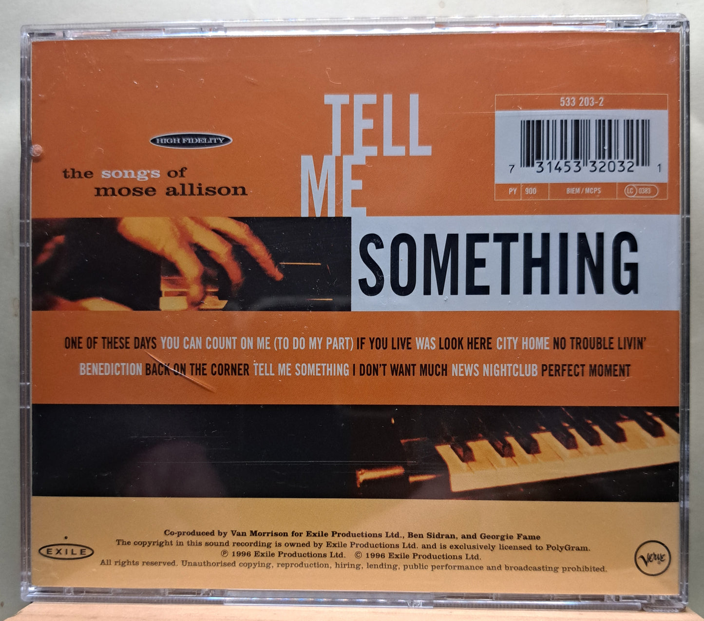 Tell me something - The songs of Mose Allison (cd)