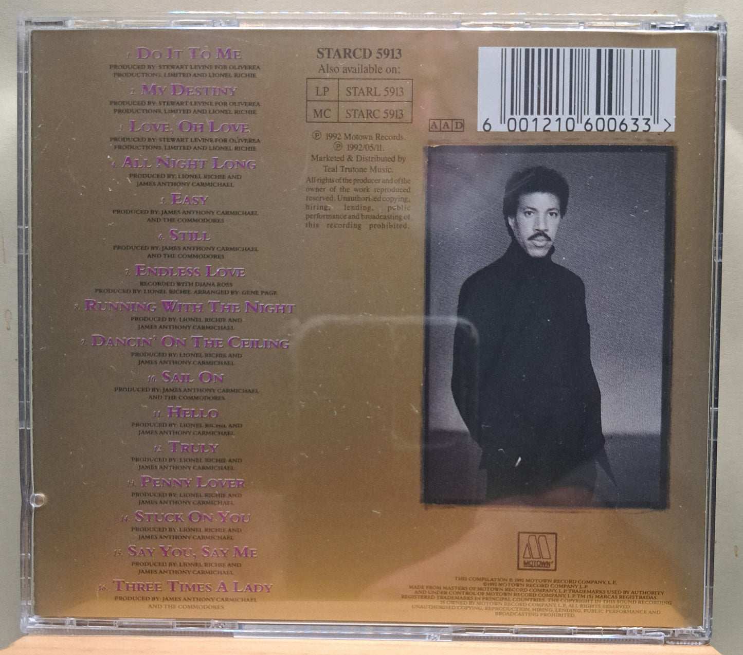 Lionel Richie - Back to front (greatest hits) cd