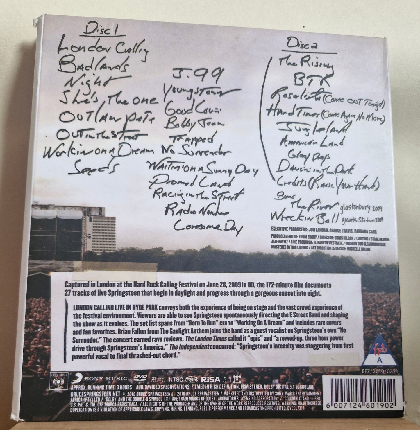 Bruce Springsteen & The E Street Band - London Calling Live in Hyde Park (2 Disc Music DVD)