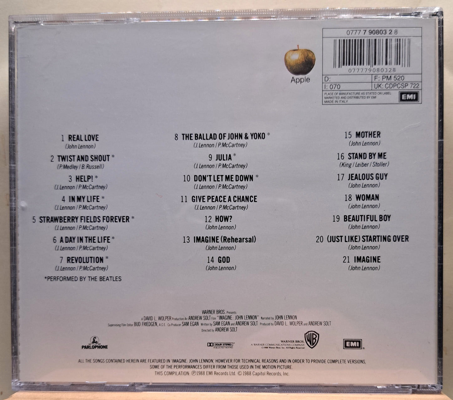 John Lennon - Imagine (motion picture soundtrack) cd