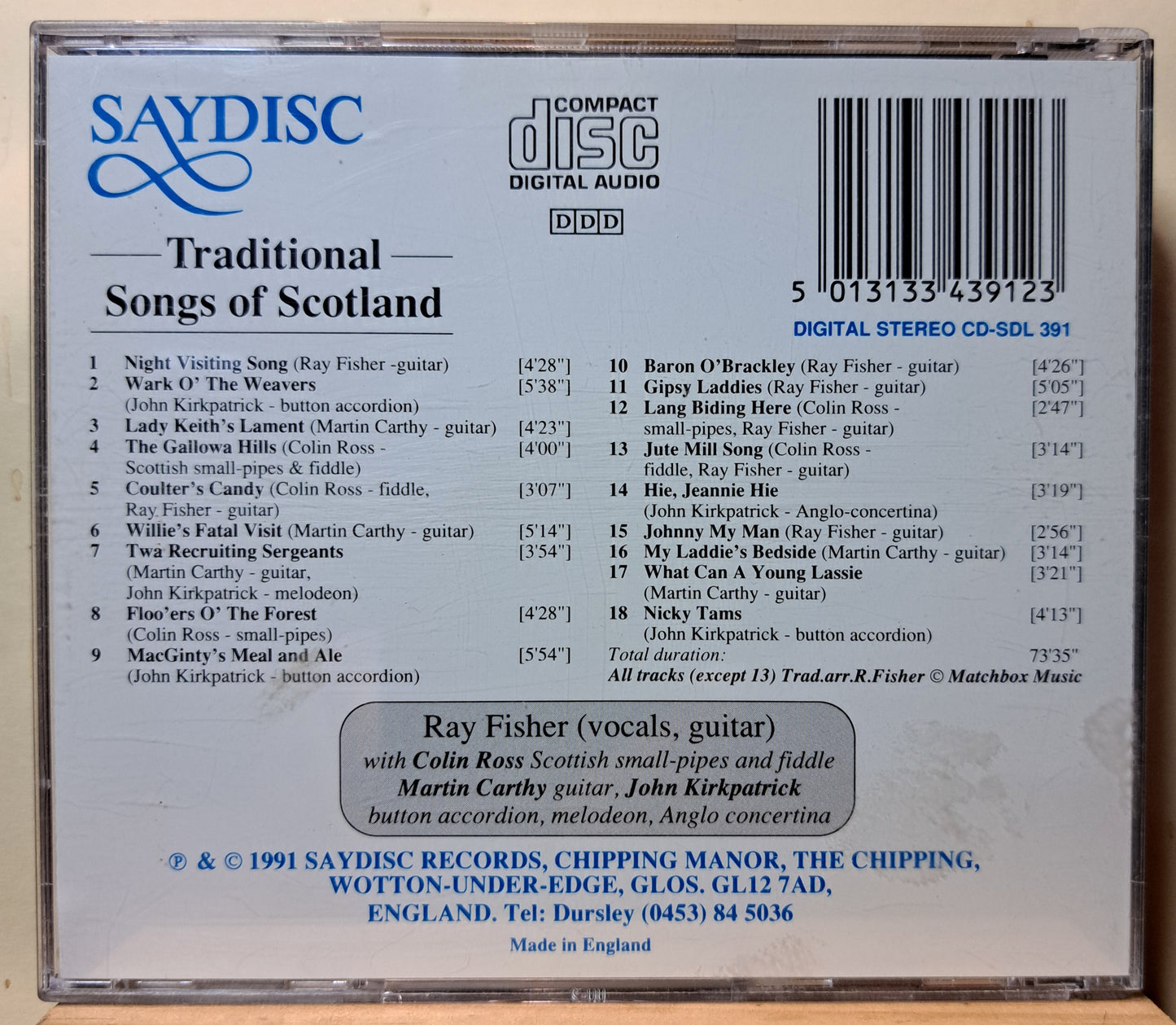 Ray Fisher - Traditional songs of Scotland (cd)