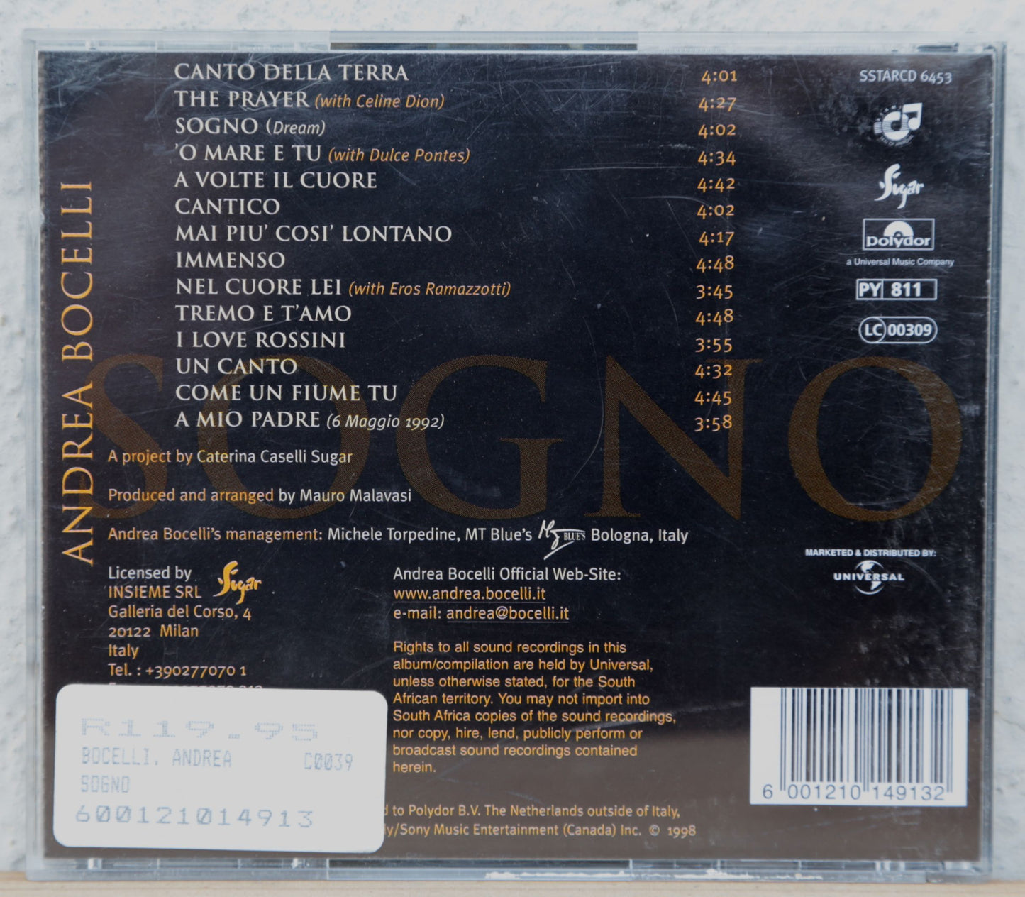 Andrea Bocelli - Sogno (cd)