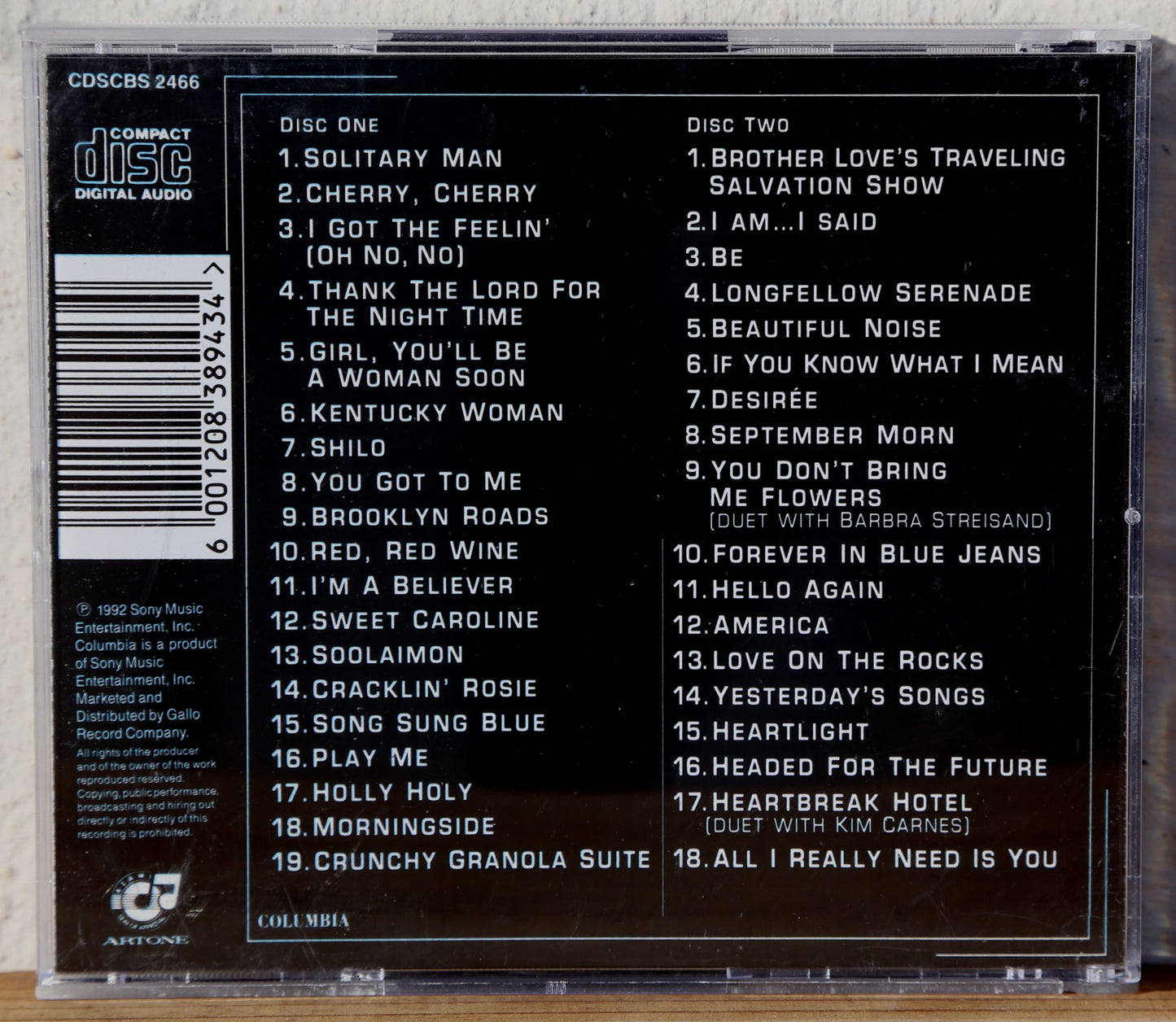 Neil Diamond - The Greatest Hits 1966 - 1992 (cd)