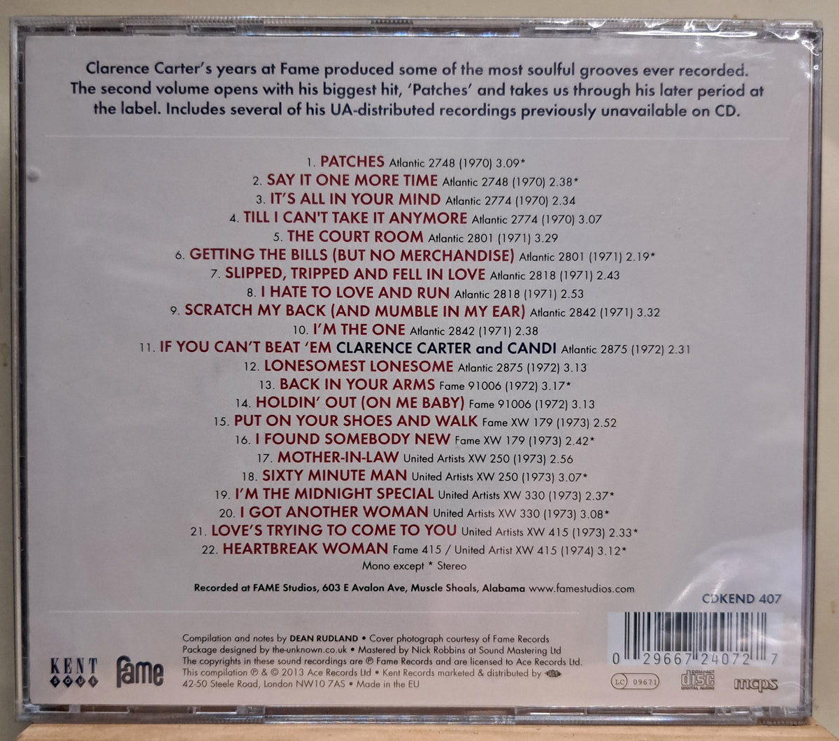 Clarence Carter - The fame singles, volume 2. 1970-73 (cd, new/sealed)