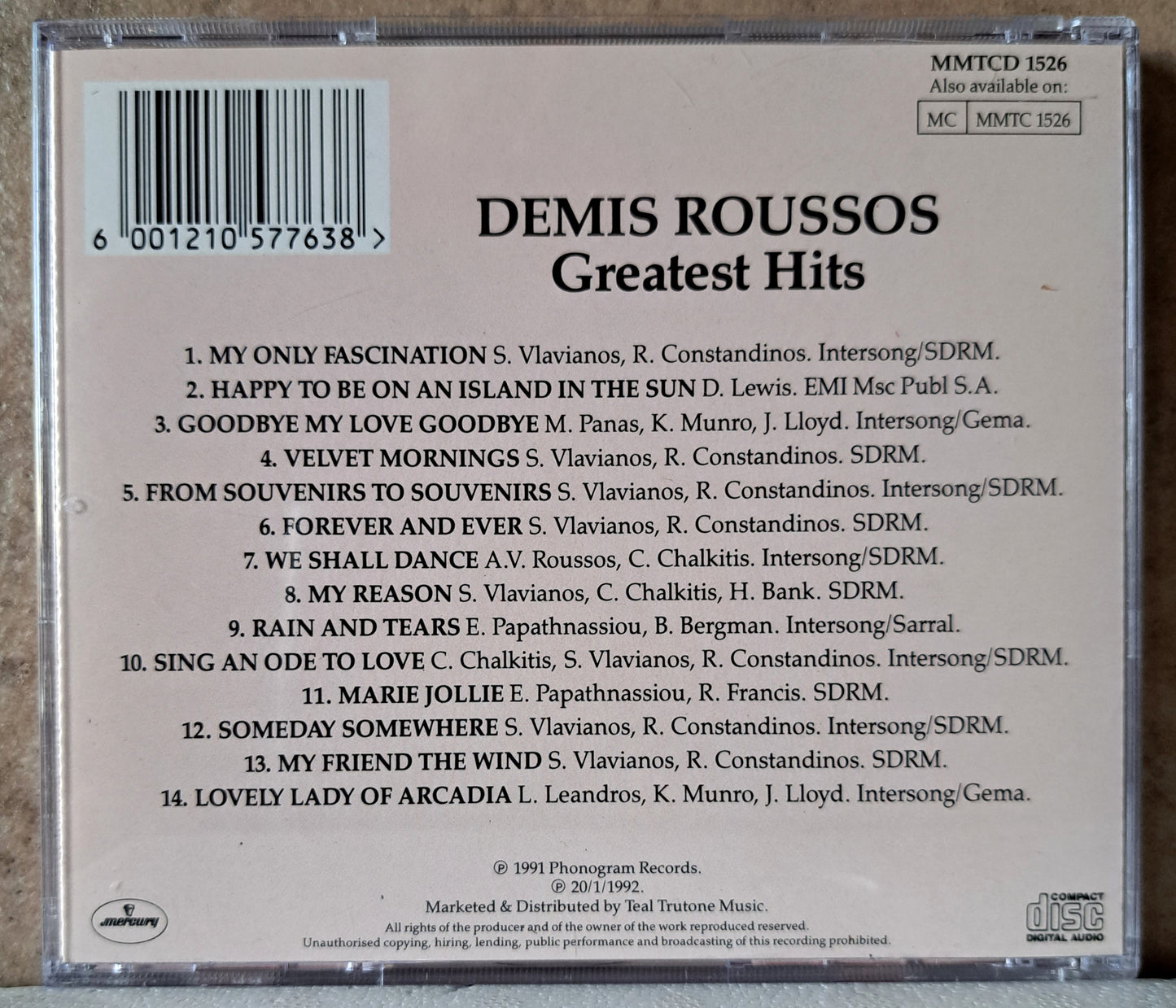 Demis Roussos - Greatest Hits (cd)