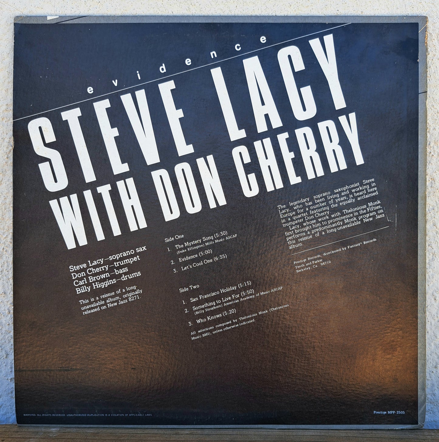 Steve Lacy with Don Cherry - Evidence