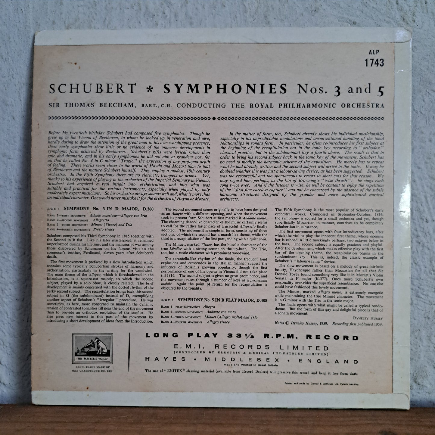 Sir Thomas Beecham - Schubert Symphonies 3 & 5