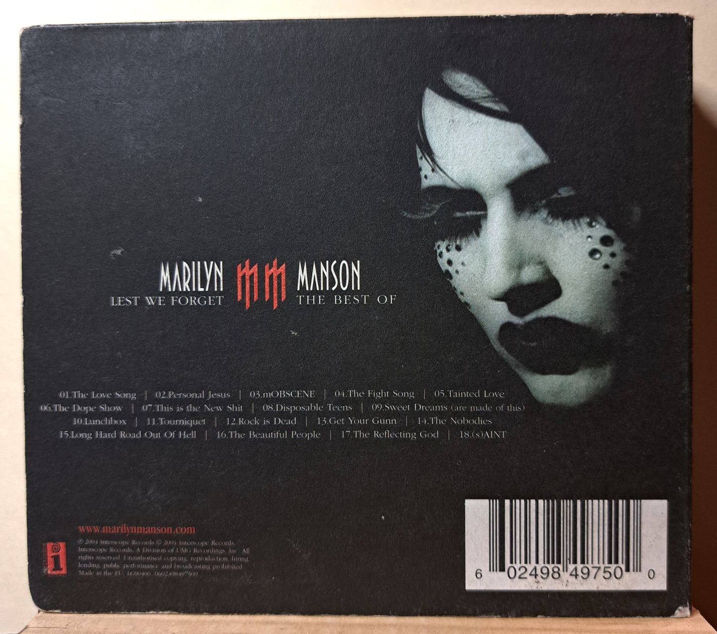 Marilyn Manson - Lest we forget (the best of) cd