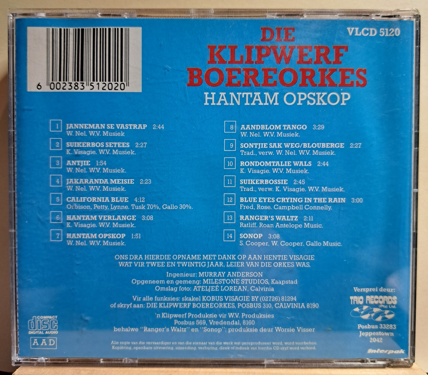 Die Klipwerf Boereorkes  - Hantam Opskop (cd)