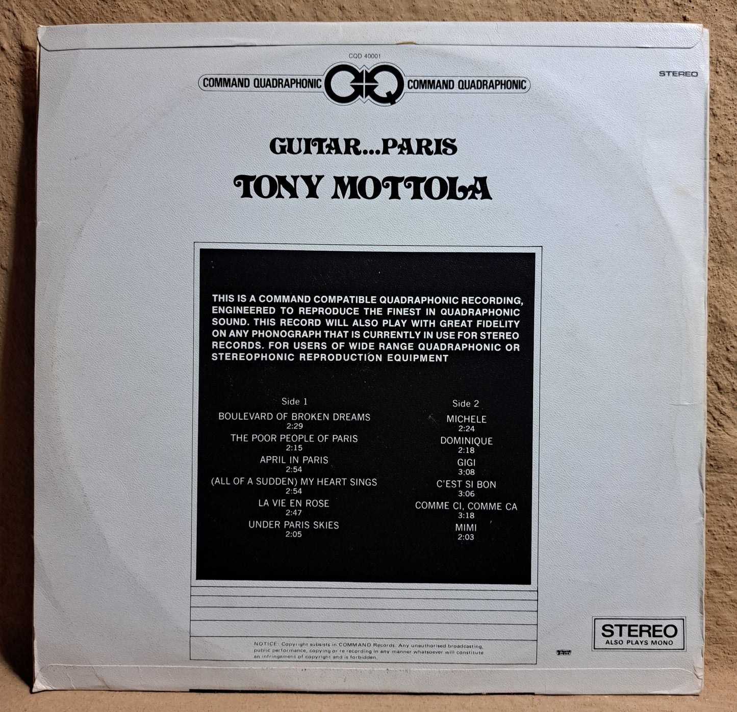 Tony Mottola - Guitar...Paris