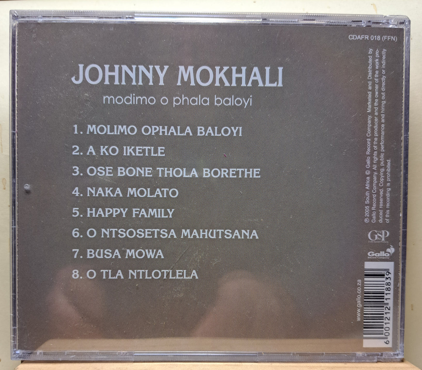Johnny Mokhali - Modimo o phalanx baloyi (cd)