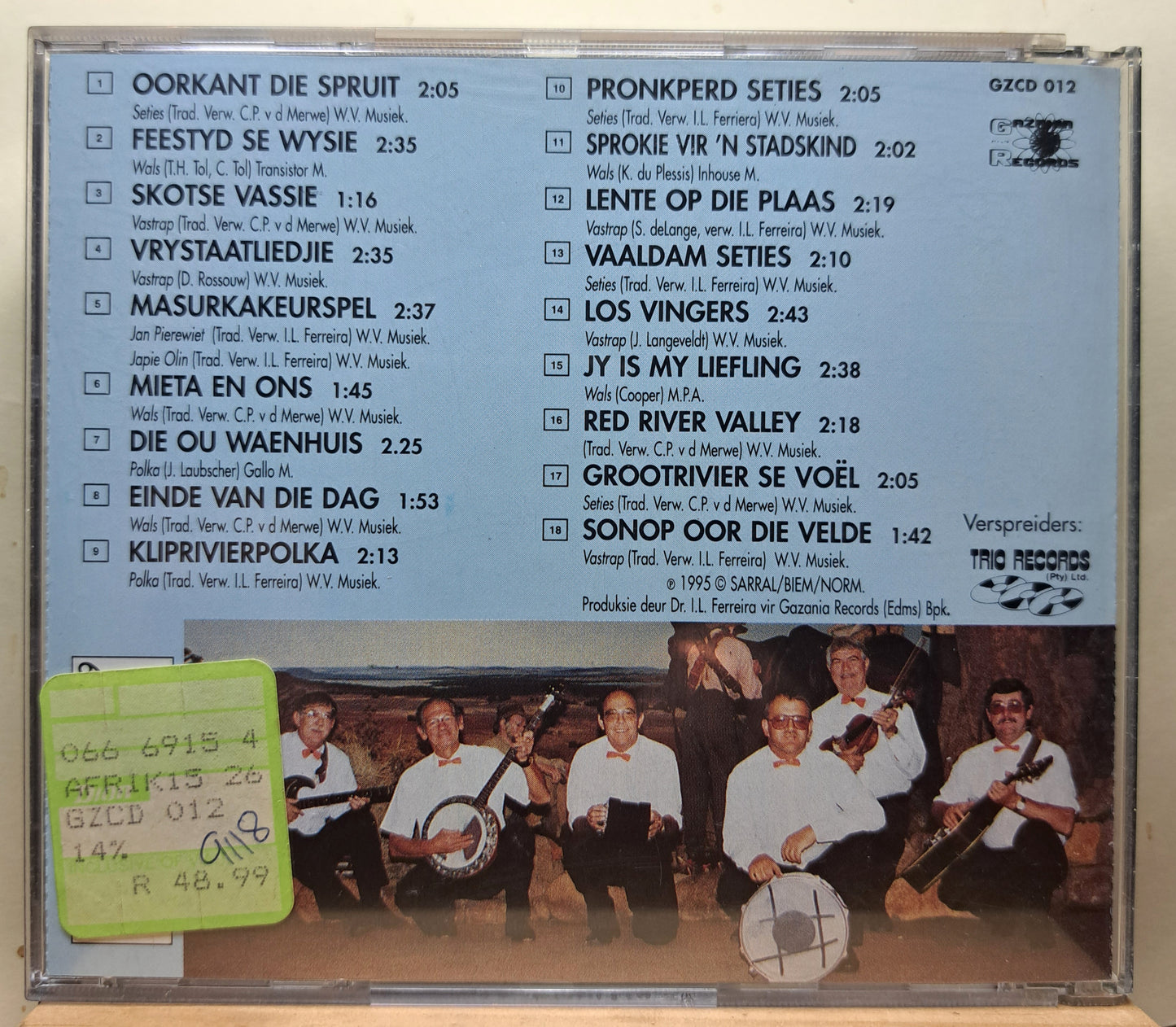 Die Vrystaat Boereorkes - Los vingers (cd)