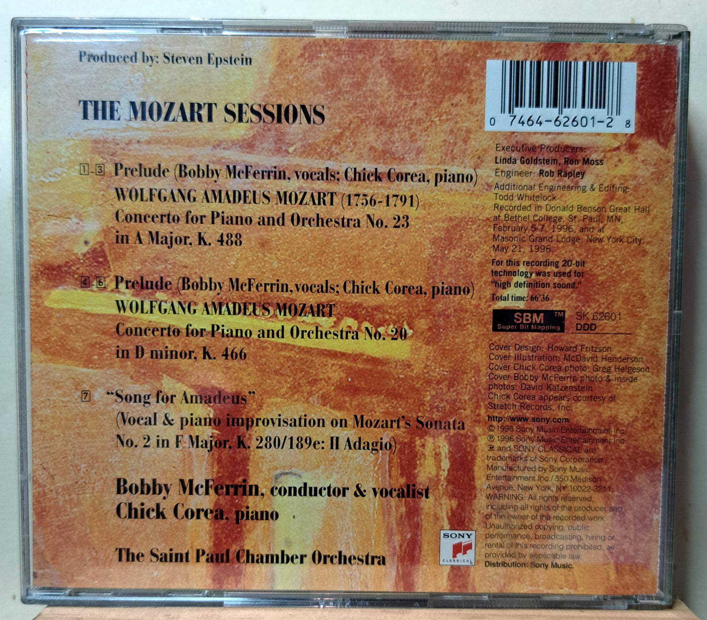 Bobby McFerrin & Chick Corea - The Mozart Sessions (cd)