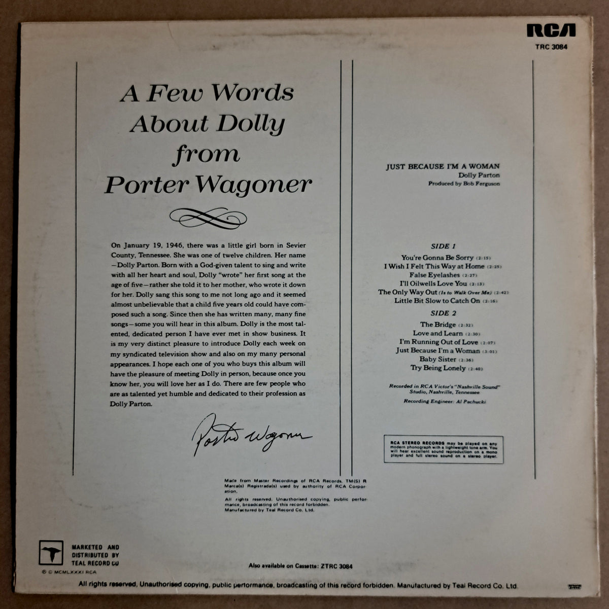 Dolly Parton - Just because I'm a Woman