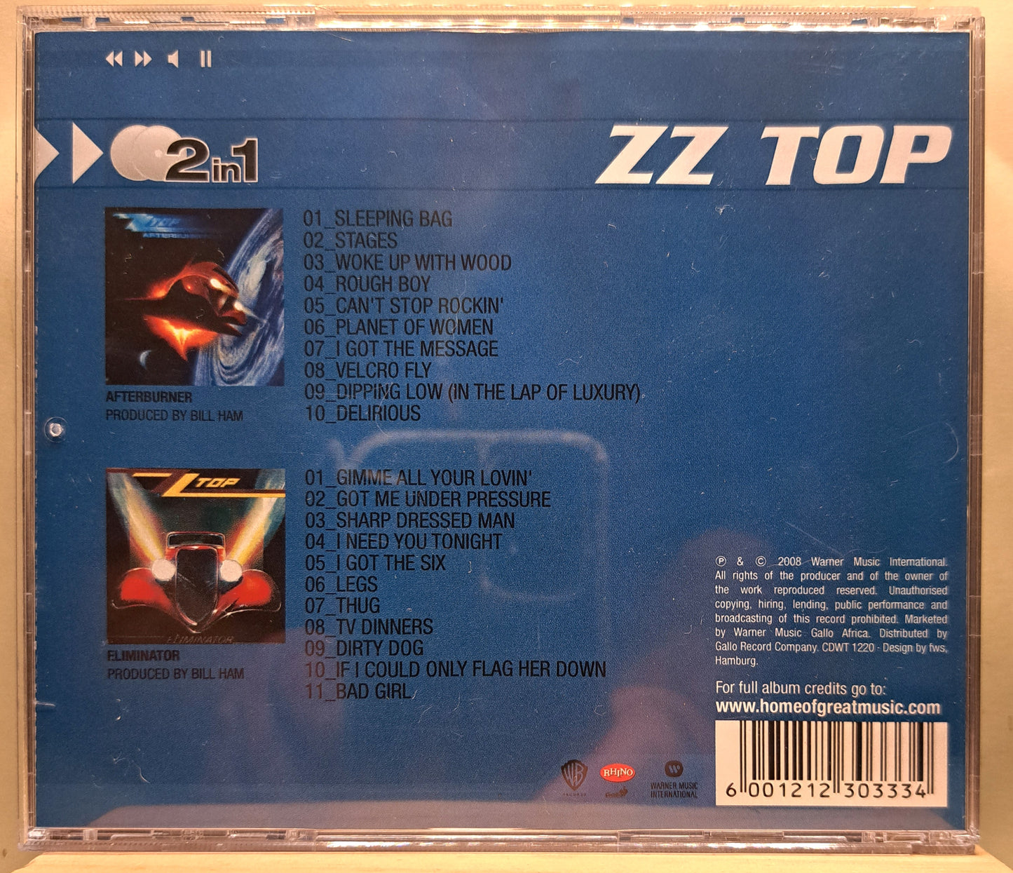 ZZ Top - Afterburner + Eliminator (2 in 1 value pack, double cd)