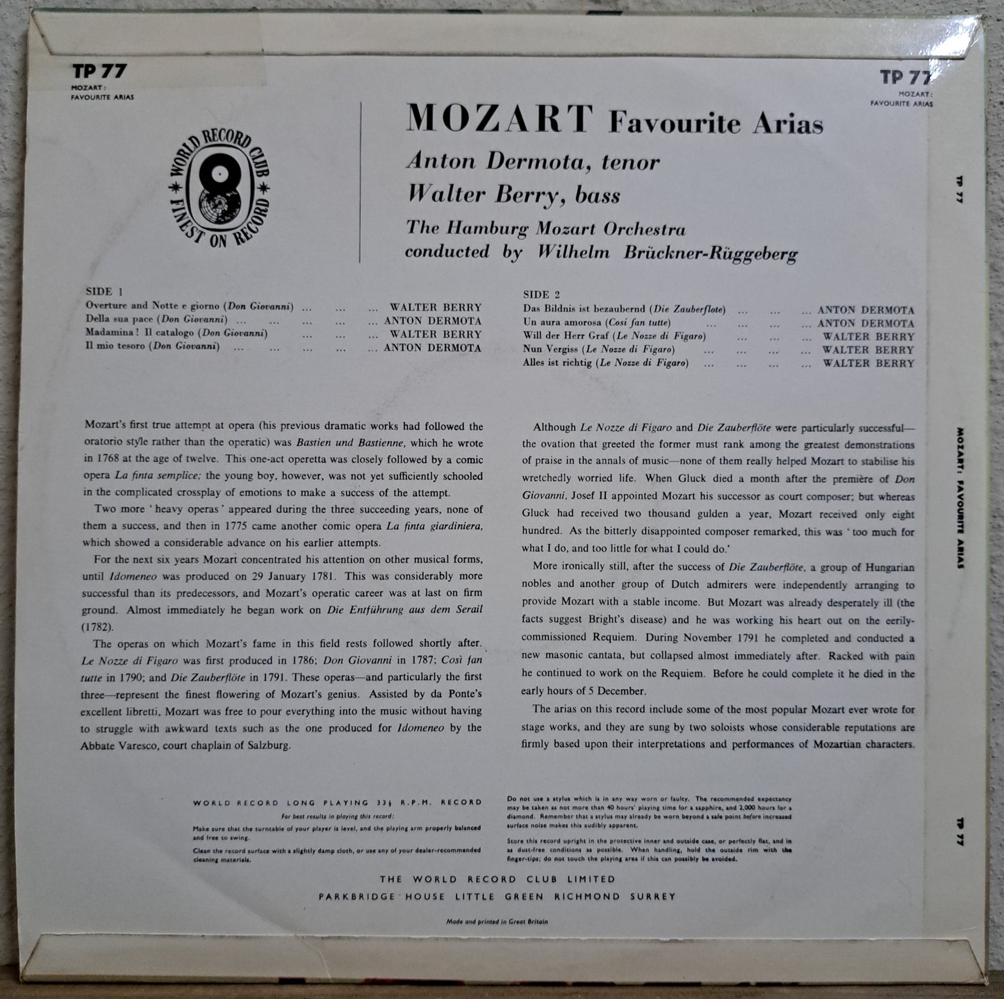 Mozart - Favorite Operatic Arias