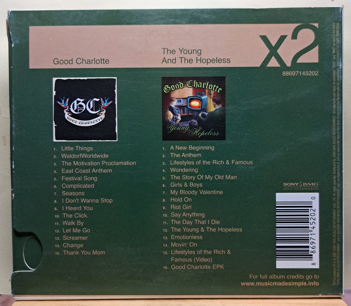 Good Charlotte - Good Charlotte and The young and the hopeless (2cd-combo)