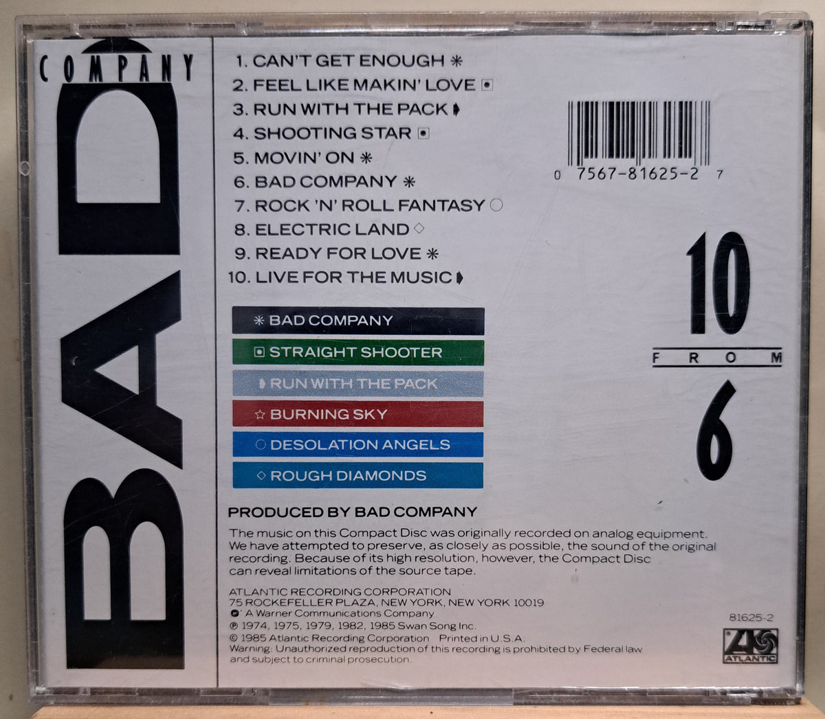 Bad Company - 10 from 6 (cd)