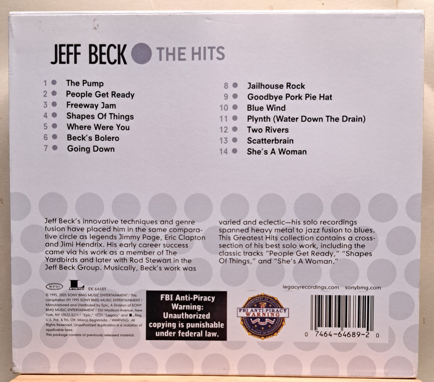 Jeff Beck - The Hits (best of Beck) cd