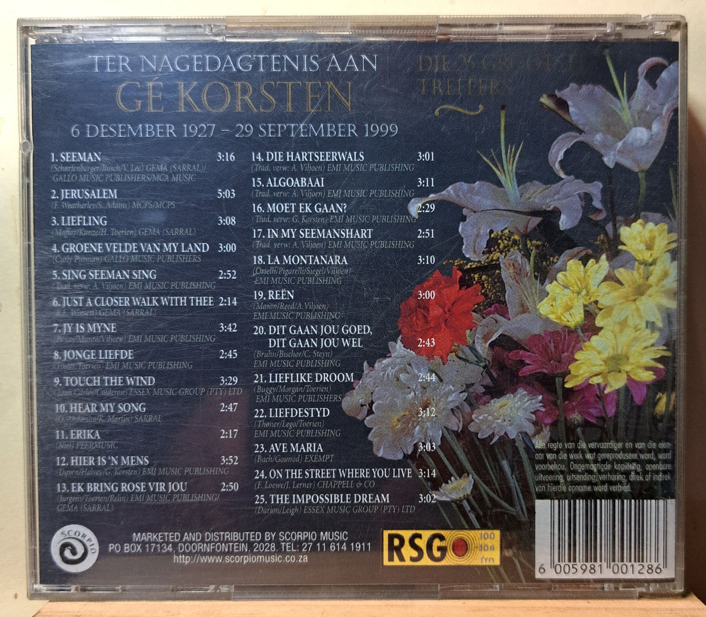 Ge Korsten - Die 25 grootste treffers (ter nagedagtenis aan Ge Korsten 1927-1999) cd